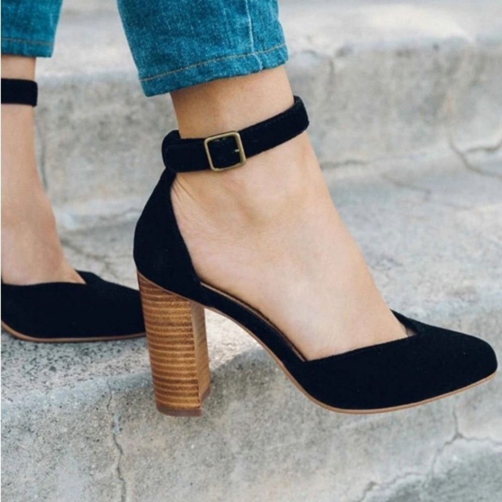 Anthropologie Soludos Collette Heels Leather Velvet Sz 7.5 Night Out Party Prom - Picture 16 of 16